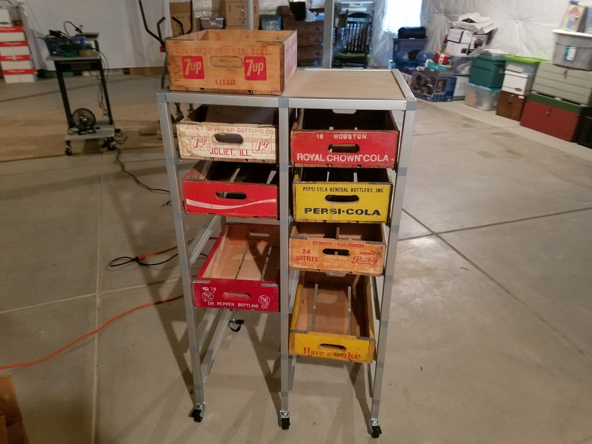 The awesome soda crate shelving cart I built for my dad this Father’s ...